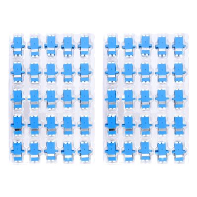 fyboptwu - 50 pcs LC Fiber Optic Coupler Adapter LC to LC Coupler Duplex Singlemode (SM) Fiber Optic Cable Adapter LC-LC Duplex Single Mode Connector