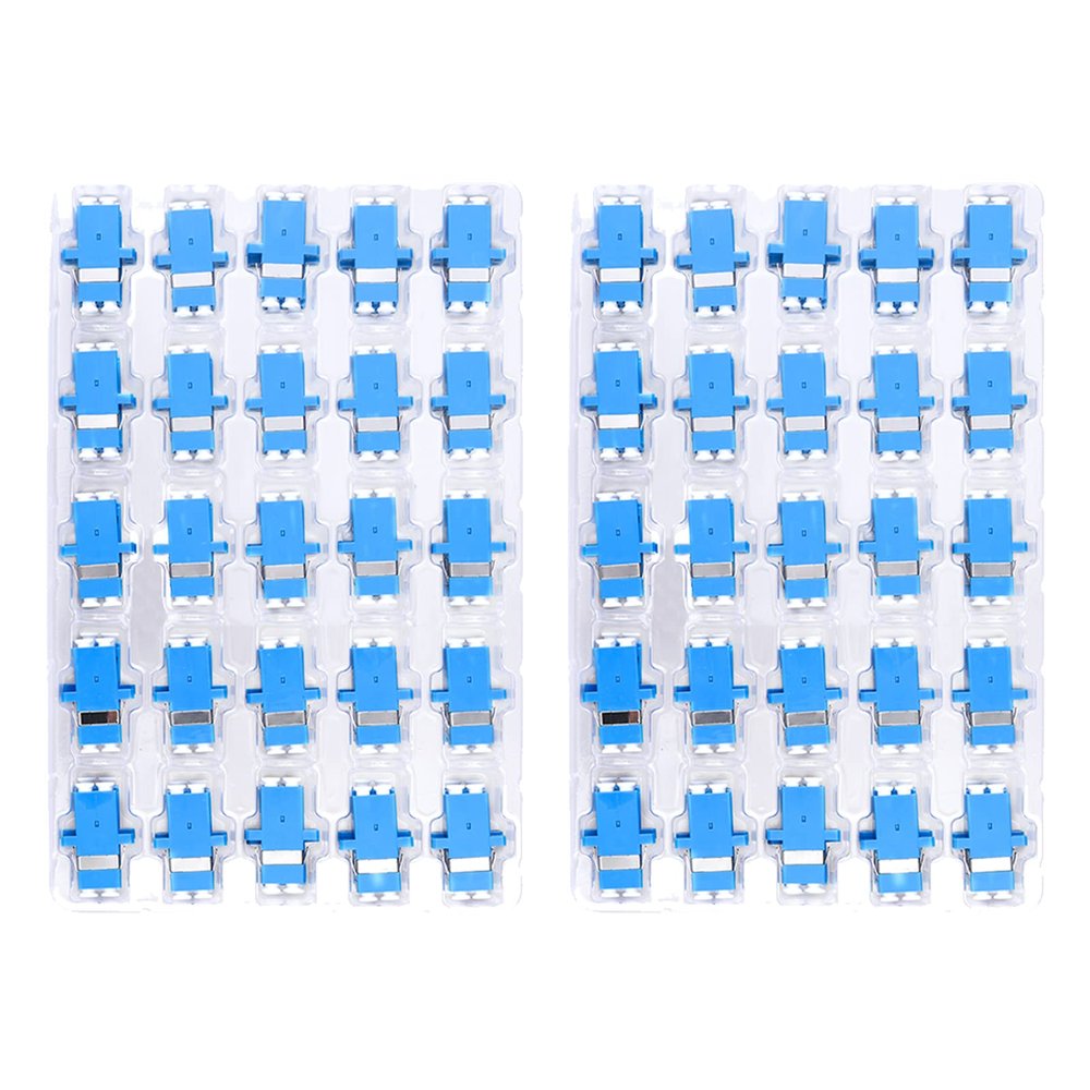 fyboptwu - 50 pcs LC Fiber Optic Coupler Adapter LC to LC Coupler Duplex Singlemode (SM) Fiber Optic Cable Adapter LC-LC Duplex Single Mode Connector