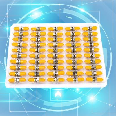 fyboptwu ST-ST UPC Singlemode Simplex Fiber Optic Adapter, 50pcs, Yellow