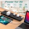 Black USB Wall Charger Surge Protector, 5 Outlet Extender with 4 USB Charging Ports (1 USB C) & Power Strip Surge Protector with 10 Outlets and 4 USB Ports view 2