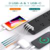 Black USB Wall Charger Surge Protector, 5 Outlet Extender with 4 USB Charging Ports (1 USB C) & Power Strip Surge Protector with 10 Outlets and 4 USB Ports view 3