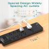 Black USB Wall Charger Surge Protector, 5 Outlet Extender with 4 USB Charging Ports (1 USB C) & Power Strip Surge Protector with 10 Outlets and 4 USB Ports view 4