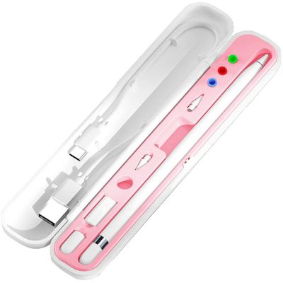 YINVA Pencil Case for Apple Pencil 1st/2nd Generation, Holder and Storage Box for iPad Pencil Accessories, Tips (Pink)