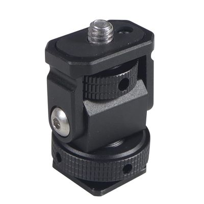 FEICHAO Rotation Monitor Holder 1/4 to 1/4/Cold Shoe Mount Adapter Compatible with Hero 13, OSMO 360, DSLR Camera Flash Light Stabilizer Accessories (A Without Pin+Black)