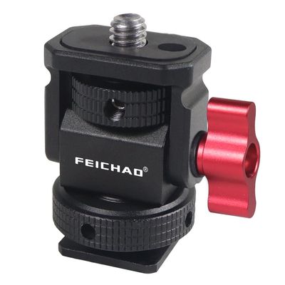 FEICHAO Multi-Angle Rotation Monitor Holder 1/4 to Cold Shoe Mount Locating Pin Adapter for DSLR Camera Flash Light Stabilizer Bracket Accessories (Version C)