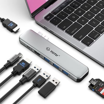 MacBook USB C Hub Multiport Adapter, 8 in 2 MacBook Docking Station with Dual HDMI, 92W Power Delivery, 3 USB 3.0 Ports, SD and TF Card Reader for MacBook Pro 2016-2021, MacBook Air 2018 or Later