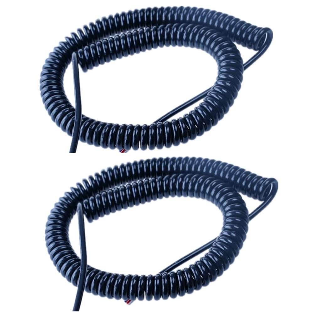 2 PCS Industrial Spring Spiral Coiled Cable CNC Handheld Encoder Manual Pulse Generator MPG 6 cores 0.2, 7.5m Stretch Length