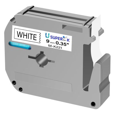 USUPERINK 40 Pack Compatible for Brother P Touch M Tape M-K221 MK221 M221 M-221 9mm 3/8 Inch 0.35'' Black on White Label Tape for PT-45M PT-55BM PT-55S PT-65 PT-65SB Label Maker Refill