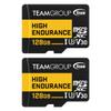 TEAMGROUP HIGH Endurance 128GB 2 Pack Micro SDXC UHS-I U3 V30 100MB/s Designed for Monitoring Stable Durable Long Lasting Flash Memory Card Security Camera 4K&Full HD Video Recording THUSDX128GIV3067 view 1