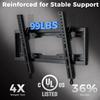 UL Listed Tilting Low Profile TV Wall Mount - Holds Most 26-60 Inch TVs Up to 99 lbs, Quick Release Lock, Max VESA 400x400mm, Fits 8''-16'' Studs - by USX STAR view 2