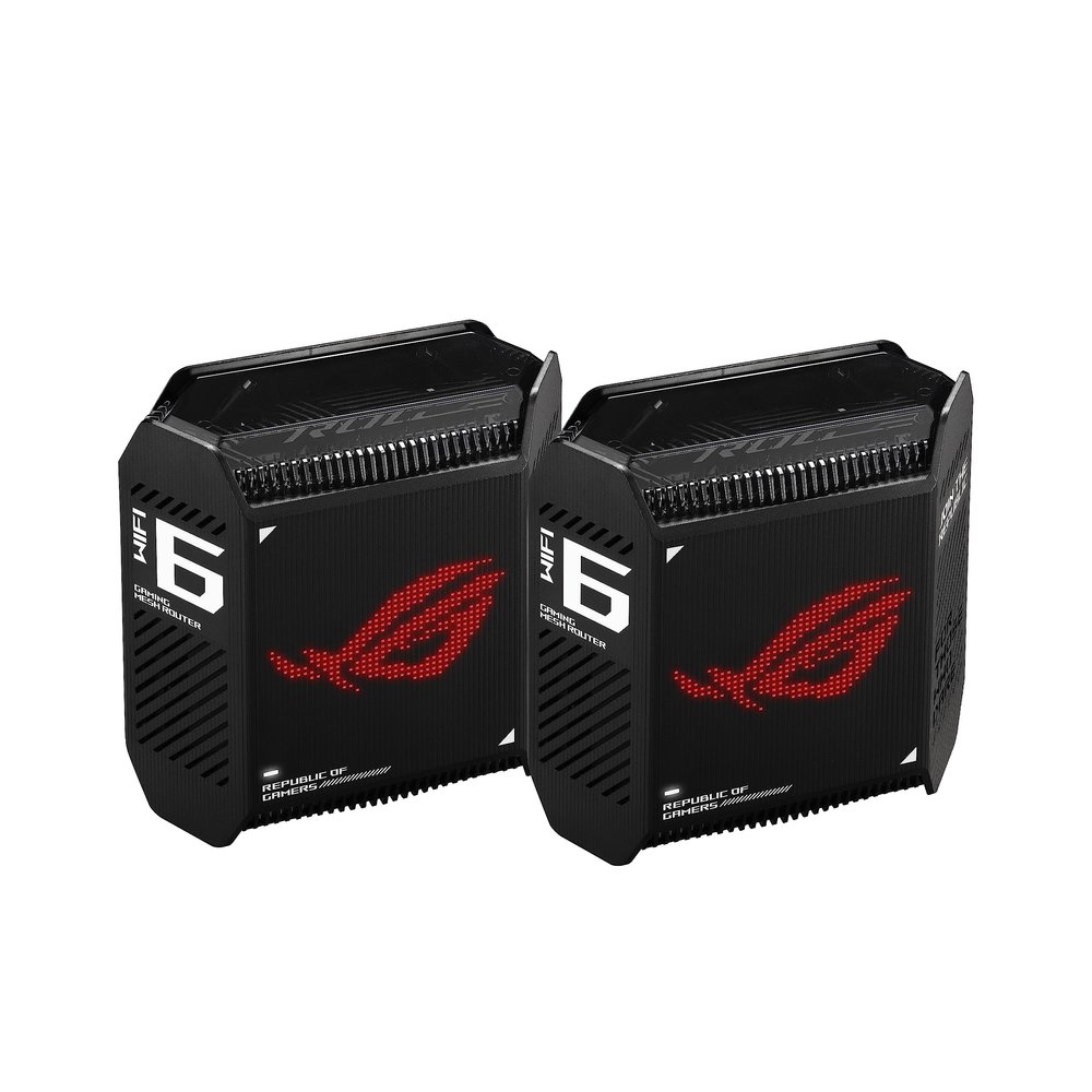 ASUS ROG Rapture GT6 (2PK) AX10000 Tri-Band WiFi 6 Gaming Mesh System, Covers up to 5,800 sq ft, 2.5 Gbps Port, Triple-Level Game Acceleration, UNII 4, Free Lifetime Internet Security, Black