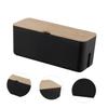 HONMEET Easy to Use Cord Organizer Box Bamboo Wood Cover Electrical Cord Management Case Home Office view 3