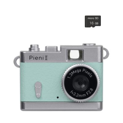 Kenko DSC-PIENI II Ultra Small Toy Digital Camera Micro SD Card 16GB Set, Mint
