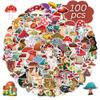 100pcs Cute Mushroom Stickers for Water Bottles, Cute Stickers, Mushroom Sticker Pack, Laptop Stickers, Chromebook, Tablet Stickers, Mushroom Gift, Stickers for Teens(Stickers for Adults) view 1