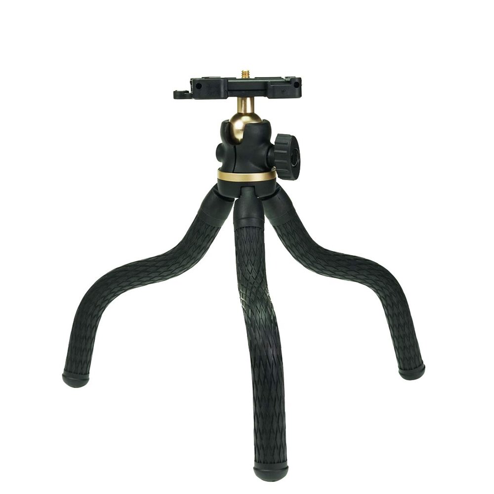 SIOTI Mini Tripod, Flexible and Portable, with Adjustable Mobile Phone Bracket, Compatible with Mobile Phone, Camera, Action Camera, Projector, Monitor, Light(Silver)