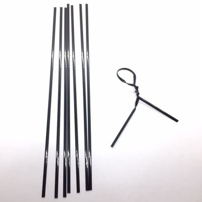 100pcs Plastic wire free metal free twist ties no wire inside for bundling and securing plastic bags, toy packaging or cables (Black Oval, 7 in)