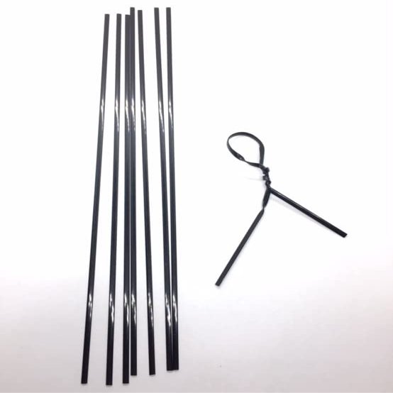 100pcs Plastic wire free metal free twist ties no wire inside for bundling and securing plastic bags, toy packaging or cables (Black Oval, 7 in)