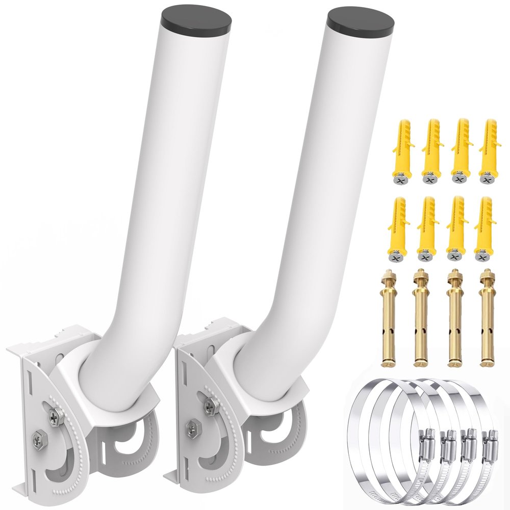 Universal Wireless Bridge Mount, 2pcs 11" J Pole & Wall-Mounted Mounting Bracket for Outdoor Access Point CPE, TV Antenna, Weather Station, Star Link Signal/WiFi Extender