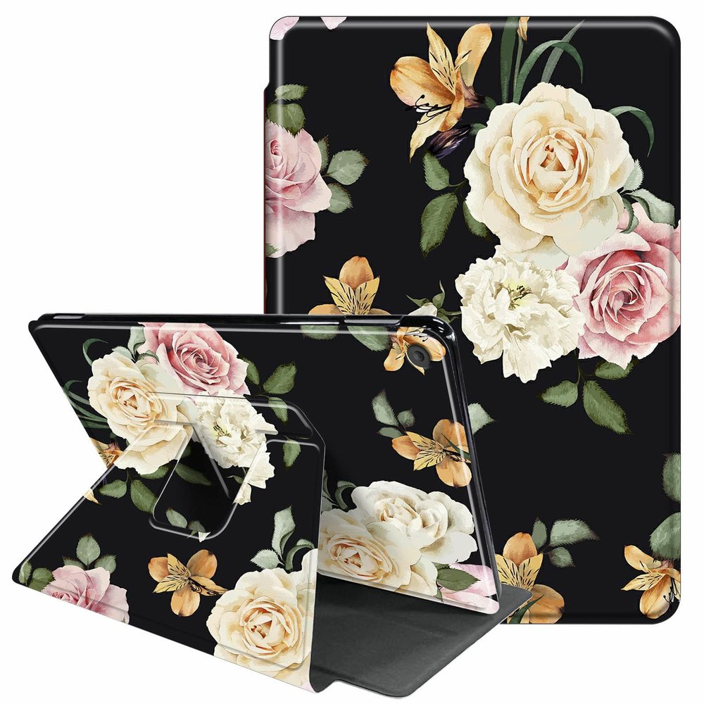 360 Degree Rotation Portable Case for Samsung Galaxy Tab A8 10.5 inch 2022 (SM-X200/X205/X207), Galaxy Tab A8 10.5", Multi-Angle Viewing Protective Cover with Auto Wake/Sleep, Watercolor Flower