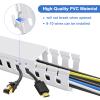 Cable Duct Management Raceway Kit, 62.8" (4 x 15.7) Server Rack Cable Management, Cable Management for Hide Network HDMI VGA Cable, Open Slot Cable Track Desk Wire Channel, Cable Raceway White 4 Pack view 4