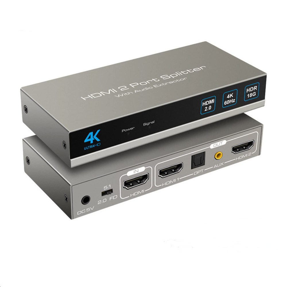 XYKJOBC HDMI Audio Splitter 1X2 Splitter 4K60HZ,4K 18G HDMI Distribution HDMI 2.0 Splitter 4K HDMI Video Audio Splitter Support HDR 4K 60Hz Splitter HDMI 1x2 for Laptop