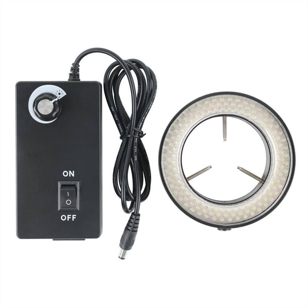 RADHAX Microscope Kit Adjustable 144 LED Ring Light Illuminator Lamp for Industry Stereo Trinocular Microscope H_DMI USB VGA Video Camera Magnifier Microscope Lens Adapters (Color : B)