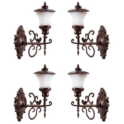 Yardwe 4pcs Dollhouse Miniature Wall Lamp Vintage Min Wall Sconces Model Railway Train Lights Pathway Lantern for Micro Landscape Ornaments