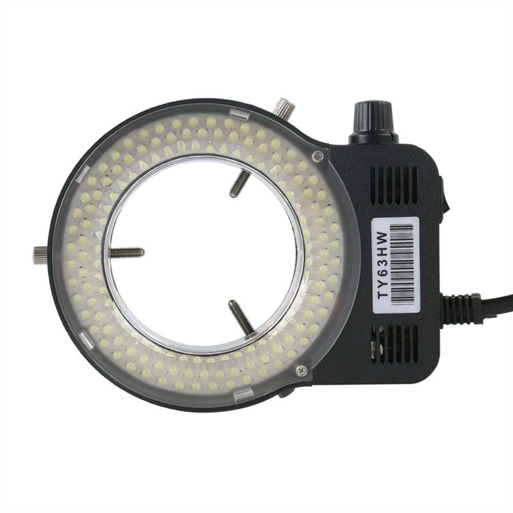 RADHAX Microscope Kit Adjustable 144 LED Ring Light Illuminator Lamp for Industry Stereo Trinocular Microscope H_DMI USB VGA Video Camera Magnifier Microscope Lens Adapters (Color : C)