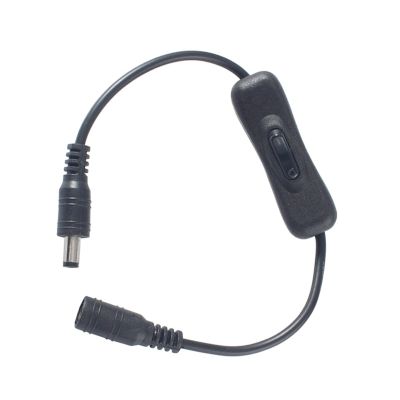 AHAFEI 1/3Pcs DC Power 5.5x2.1mm Male to Female 12V ON Off Inline 304 Switch Cable Connector (Color : 1Pcs)