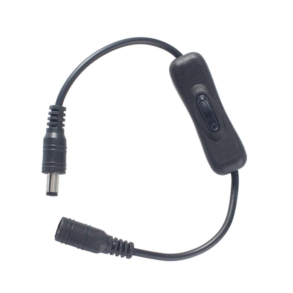 AHAFEI 1/3Pcs DC Power 5.5x2.1mm Male to Female 12V ON Off Inline 304 Switch Cable Connector (Color : 1Pcs)