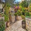 BELECO 8x6ft Fabric Jerusalem Old House Backdrop Jerusalem Old City Street Ancient Stone Wall Buildings Flowers Green Trees Israel Background Israel Travel Portrait Photoshoot Studio Props Wallpaper view 1