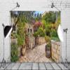 BELECO 8x6ft Fabric Jerusalem Old House Backdrop Jerusalem Old City Street Ancient Stone Wall Buildings Flowers Green Trees Israel Background Israel Travel Portrait Photoshoot Studio Props Wallpaper view 3