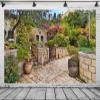 BELECO 8x6ft Fabric Jerusalem Old House Backdrop Jerusalem Old City Street Ancient Stone Wall Buildings Flowers Green Trees Israel Background Israel Travel Portrait Photoshoot Studio Props Wallpaper view 4