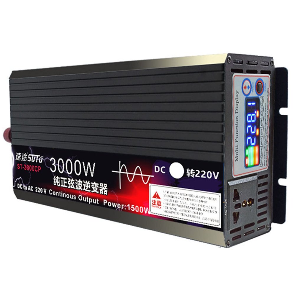 3000W / 4000W / 5000W /6000W/8000W Pure Sine Wave Power Inverter 12V 24V 48V 60V DC to 110V 120V Converter with LED Display for Car RV Boat Solar Power System,3000W-24to220v