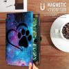 Case for 6.8'' Kindle Paperwhite (11th Generation,2021)+Paperwhite Signature Edition,360 Degree Rotating Swivel Stand Cover for Paperwhite E-Reader 6.8 Inch-Dog Pawprint Rainbow view 2