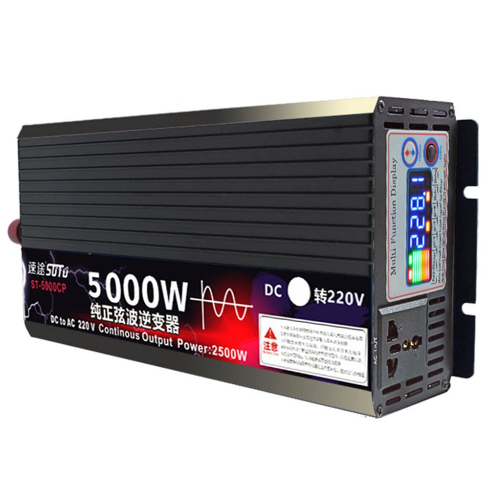 3000W / 4000W / 5000W /6000W/8000W Pure Sine Wave Power Inverter 12V 24V 48V 60V DC to 110V 120V Converter with LED Display for Car RV Boat Solar Power System,5000W-60vto110v