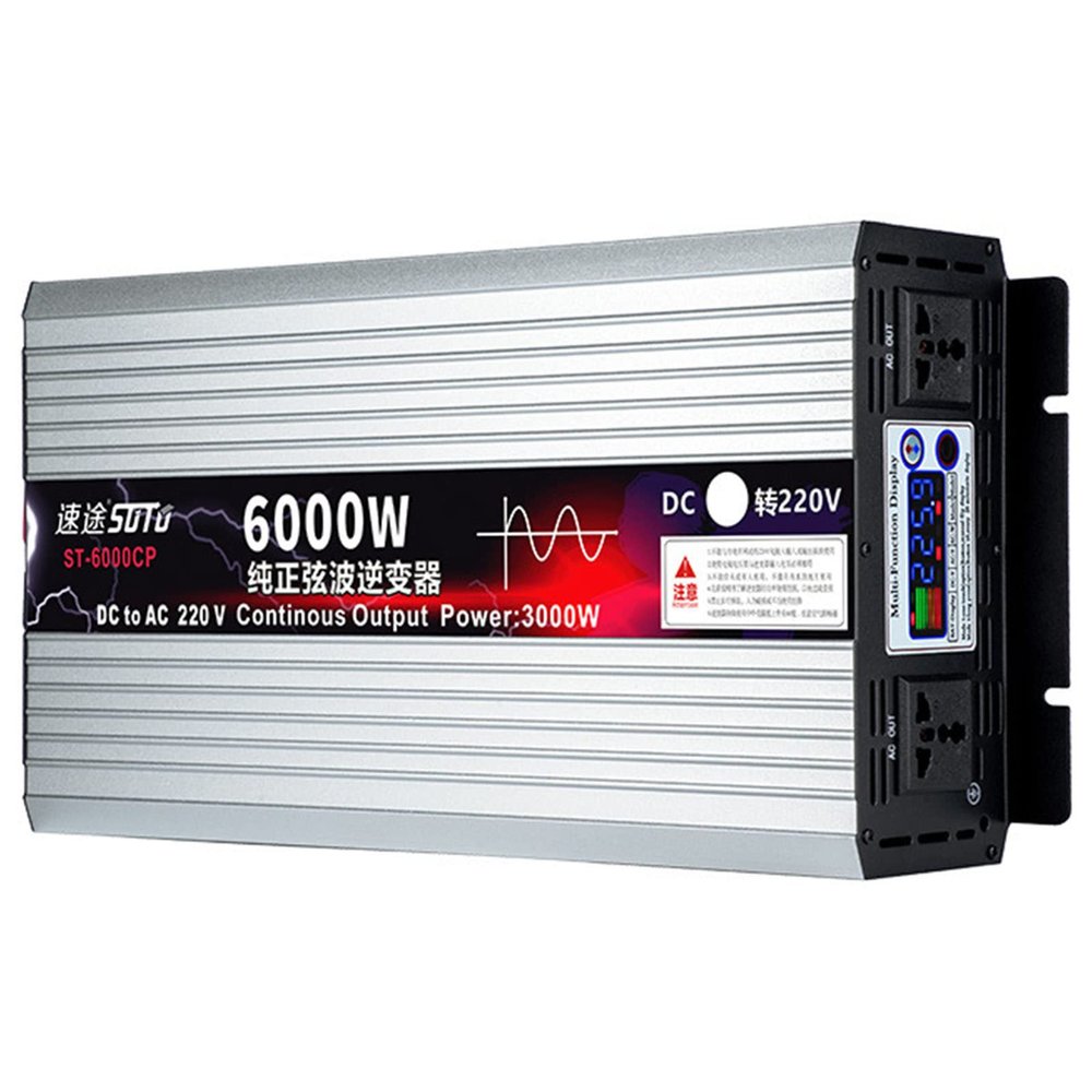 3000W / 4000W / 5000W /6000W/8000W Pure Sine Wave Power Inverter 12V 24V 48V 60V DC to 110V 120V Converter with LED Display for Car RV Boat Solar Power System,6000W-24vto110v