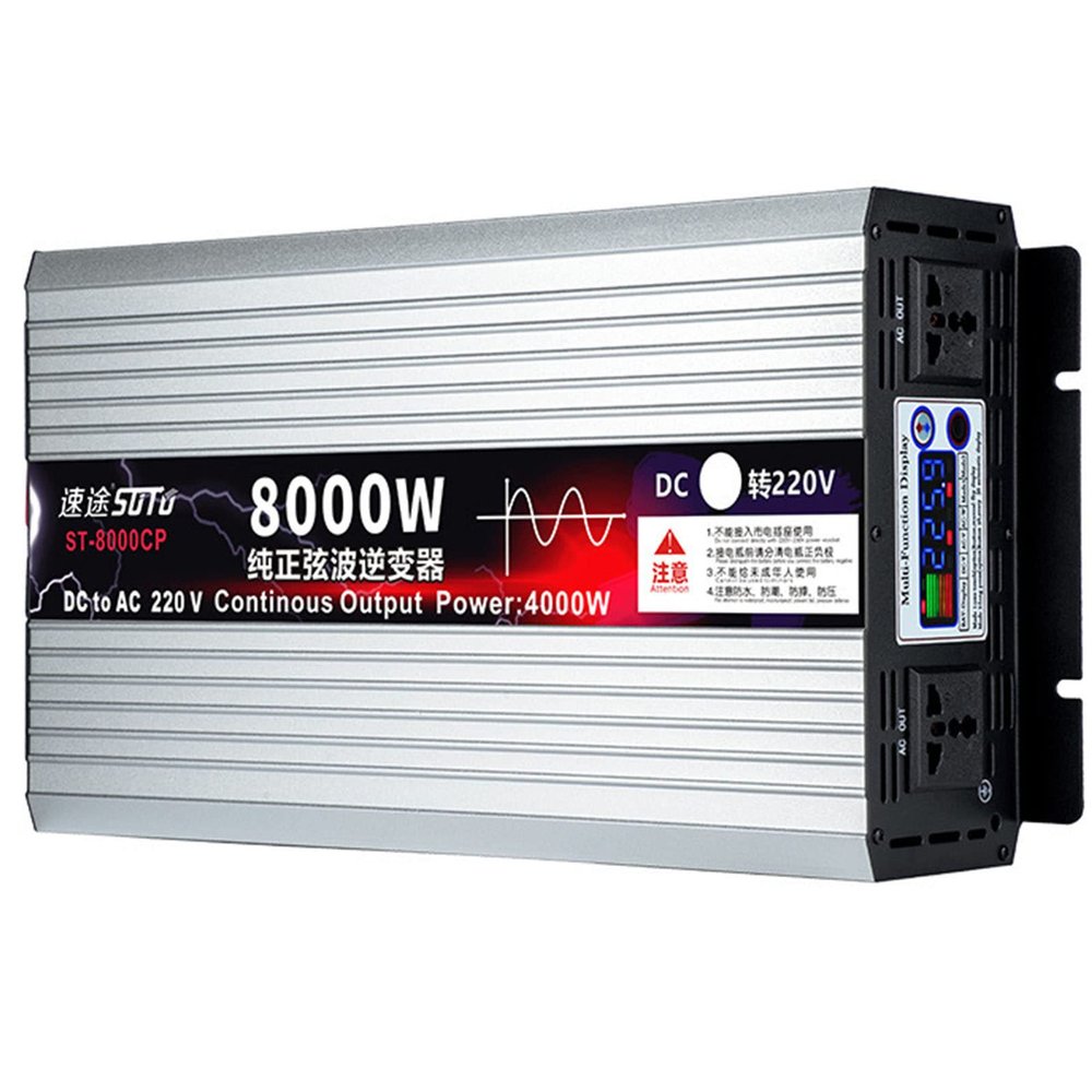 3000W / 4000W / 5000W /6000W/8000W Pure Sine Wave Power Inverter 12V 24V 48V 60V DC to 110V 120V Converter with LED Display for Car RV Boat Solar Power System,8000W-60vto110v