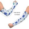 Dussdil Blue Cornflowers Butterflies Gardening Arm Sleeves Spring Floral Farm UV Sun Protection Cooling Arm Sleeves for Garden Farm Women Men with Thumb Hole view 4