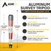 AdirPro Prism Pole Tripod Aluminum Range Pole Tripod Use for Survey Pole, Rover Rod, GPS Pole, Leveling Staff GNSS RTK Rod Stand - Survey Equipment for Total Station Surveying (Red/White) view 3