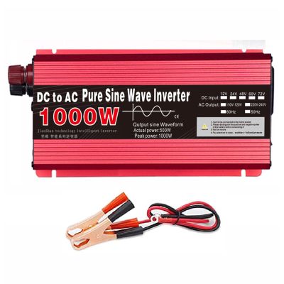 HYDTGZ Power Inverter 1000W Pure Sine Wave Inverter DC 12V/24V to 110V/220V AC Car Converter for Household, Motorhomes, Truck, Camping,24v to 220v