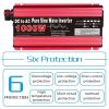 HYDTGZ Power Inverter 1000W Pure Sine Wave Inverter DC 12V/24V to 110V/220V AC Car Converter for Household, Motorhomes, Truck, Camping,24v to 220v view 2