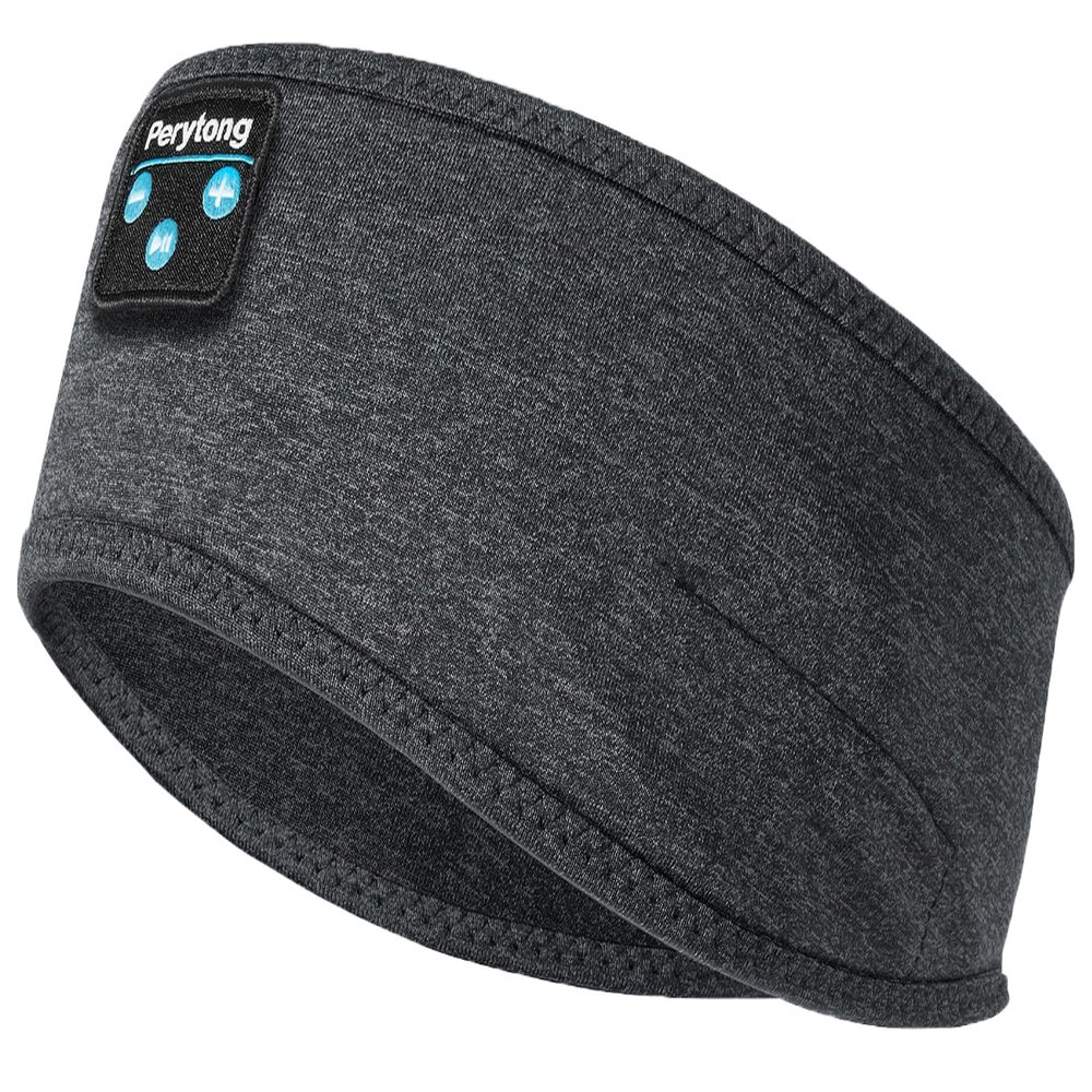 Perytong New Sleep Headphones Bluetooth Headband, Wireless Soft Sleeping Headphones with Ultra-Thin Speakers Perfect for Side Sleepers, Running, Workout, Jogging, Yoga, Travel