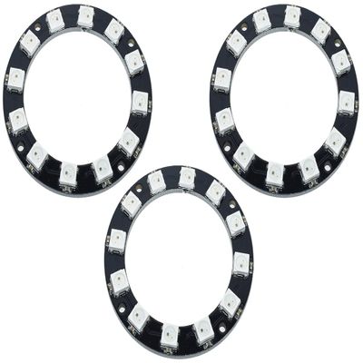 12 x WS2812B RGB LED Ring, fully addressable, 50mm