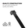 TR Industrial 8.9" Multi-Purpose Cable Tie, 100-Piece, 250lbs Load Capacity, Black view 3