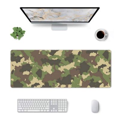 Camo Browns Greens Gaming Mouse Pad Large Mouse Pad (31.5x12 Inch) Non-Slip Rubber Base Large Desk Mat Desk Protector for Home Office Gaming Work