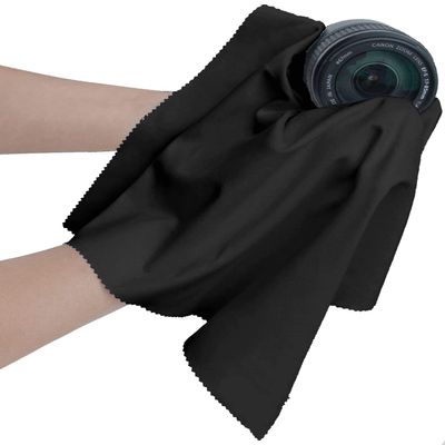 California JOS 20"x20"(50x50CM) Extra Large Oversized Microfiber Cleaning Cloth, Ideal for Electronics and Screens, Lenses on Cameras, Binoculars, telescopes, All Types of Optical Glass (1Pack Black)