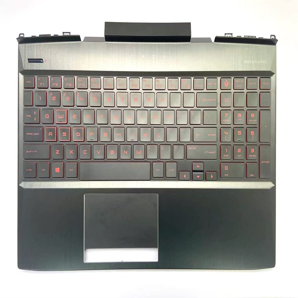 Bayjebu New/Orig Parts for HP OMEN 15-DC 15T-DC TPN-Q211 15.6" Palmrest Keyboard Bezel US Red-Backlit L24369-001