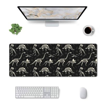 Dinosaur Fossils Gaming Mouse Pad Large Mouse Pad (31.5x12 Inch) Non-Slip Rubber Base Large Desk Mat Desk Protector for Home Office Gaming Work