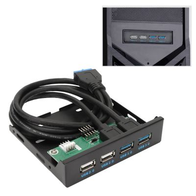 3.5 Inch Front Panel USB3.0 Hub, High Speed 4 Port Internal Combo Bracket Adapter for PC Desktop 3.5 Inch Floppy Bay